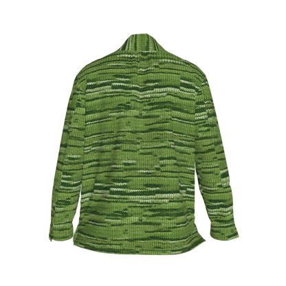 Green🌱🧶Knit Shirt Jacket — Variegated Corduroy Faux Knit 🌿🟩
