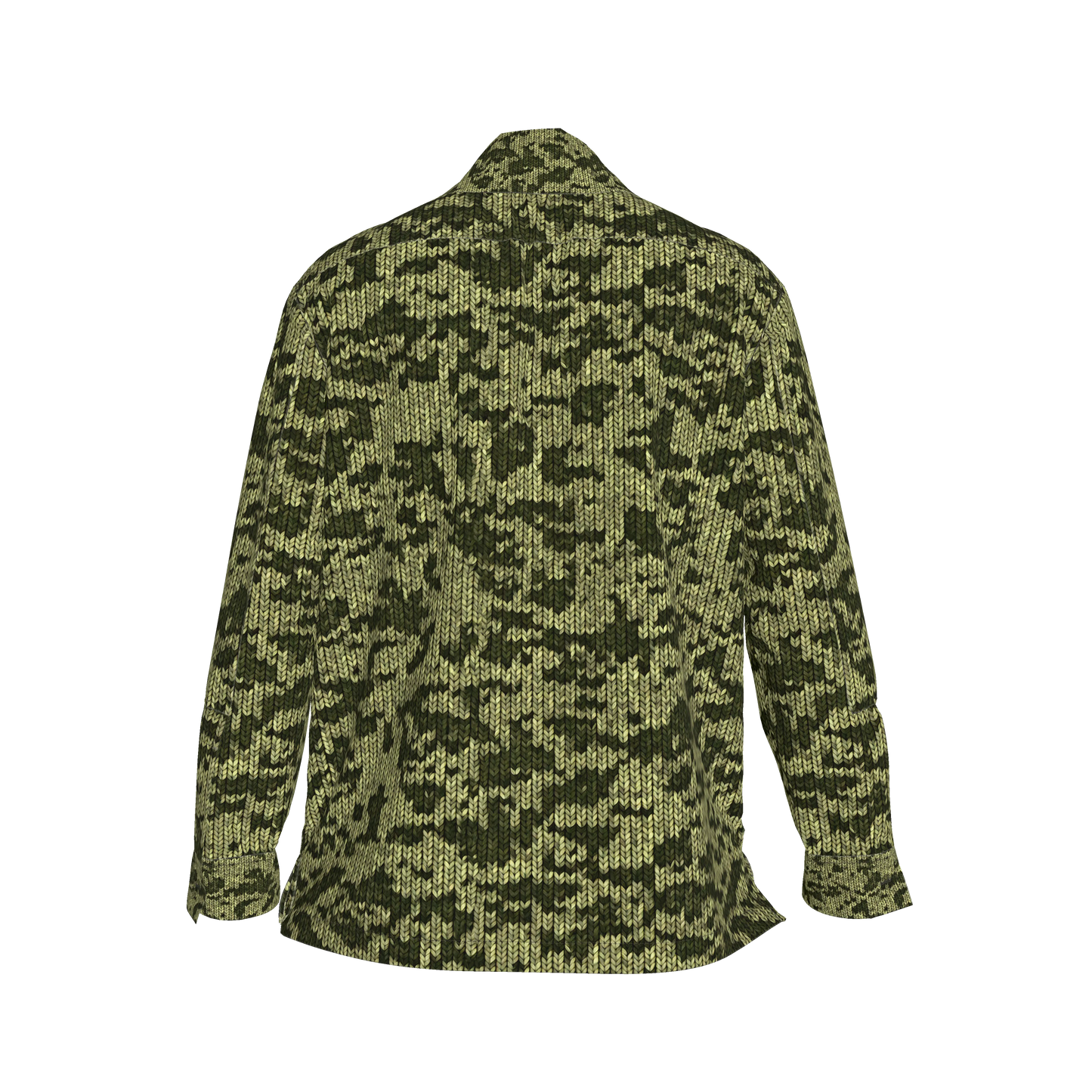 Forest Green🌲🧶Faux-Knit Denim Shirt Jacket 