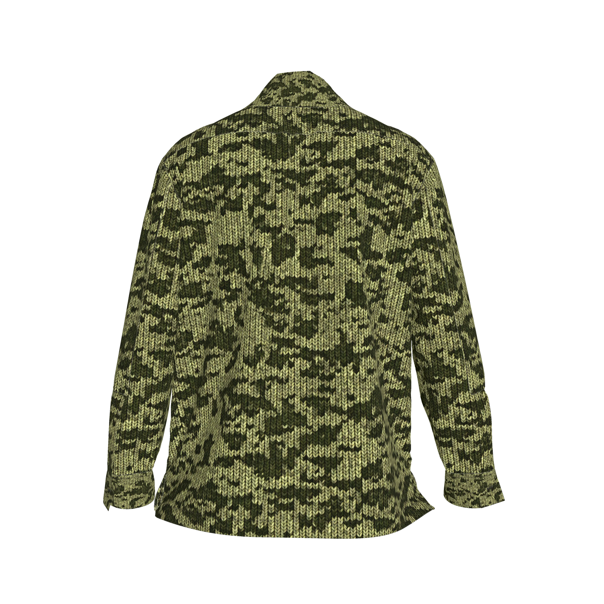 Forest Green🌲🧶Faux-Knit Denim Shirt Jacket 