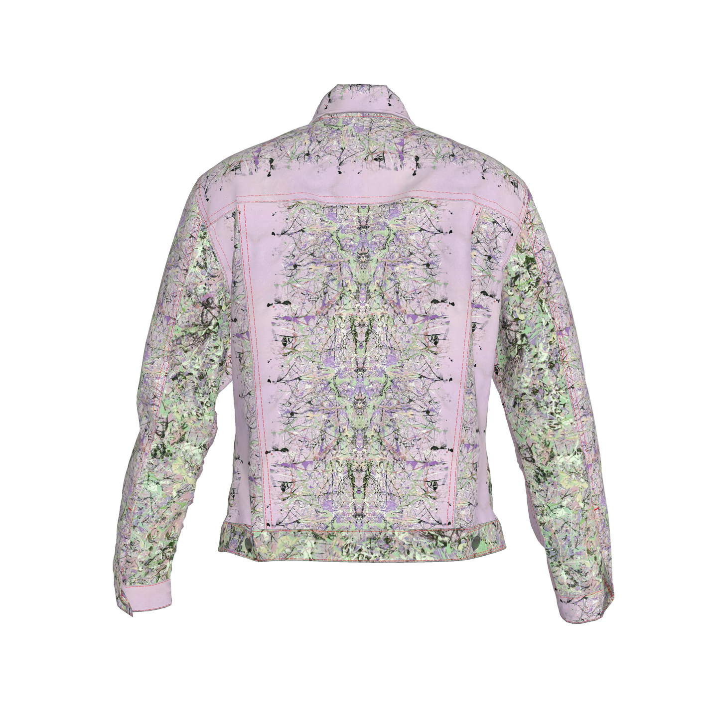 💜 Lilac & Green Splatter Canvas Jean Jacket