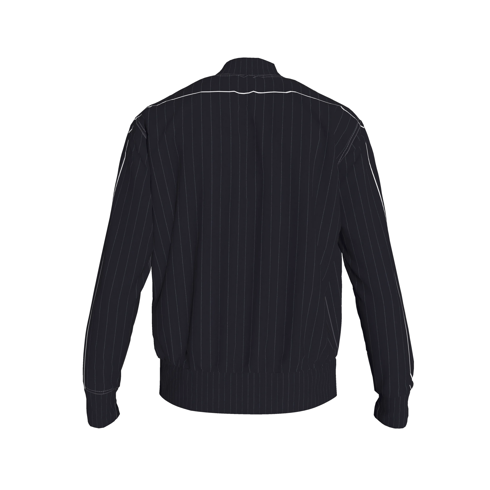 The Navy Pinstripe Snap Fleece Baseball Jacket ⚾💙