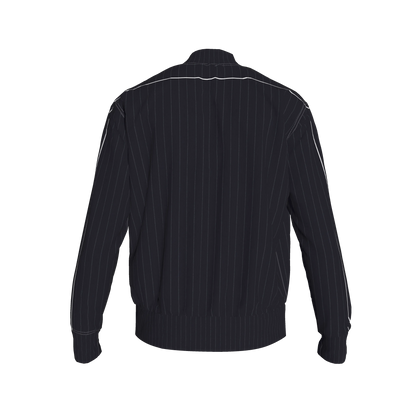 The Navy Pinstripe Snap Fleece Baseball Jacket ⚾💙