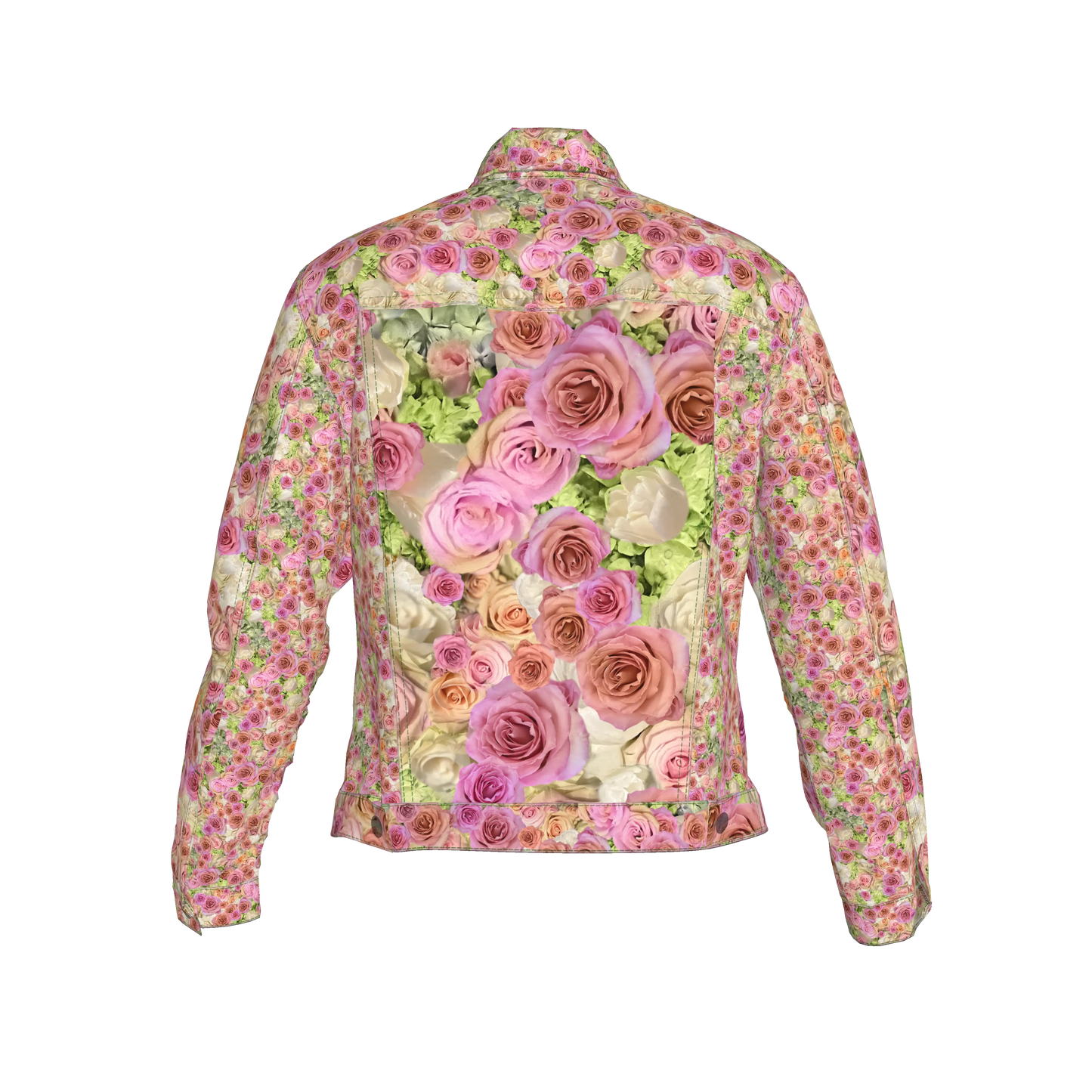 Rose & Hydrangea Women’s Jean Jacket 🌹🌸💚 