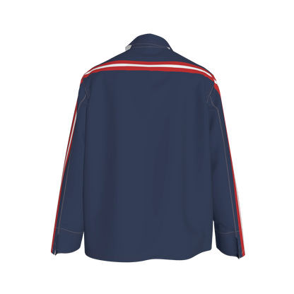 🟦🔴⚪ The Retro Blue MotoStripe™ Chore Coat