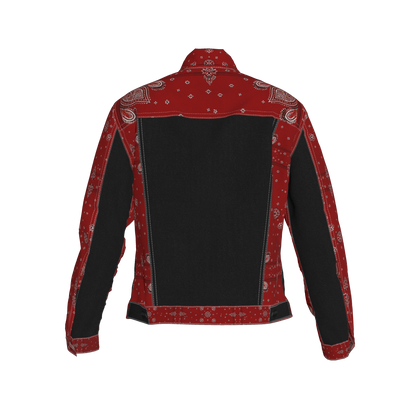 Red Bandana Women's Jean Jacket
