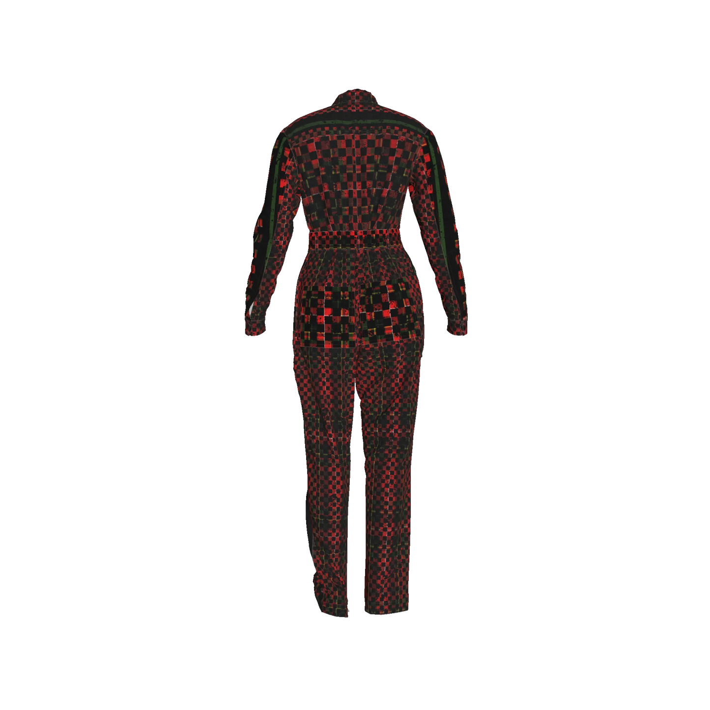 Tartan Chequed Splat MotoStripe™ Zip Jumpsuit
