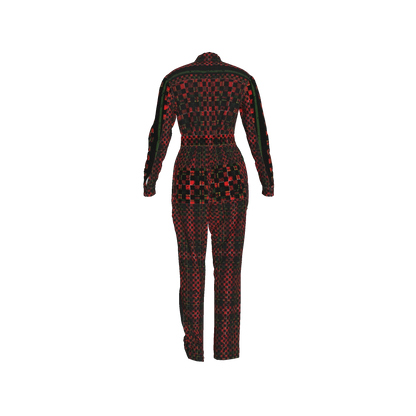 Tartan Chequed Splat MotoStripe™ Zip Jumpsuit