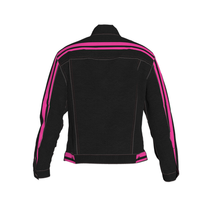 The Pink MotoStripe™ Jean Jacket 🖤💖🏁