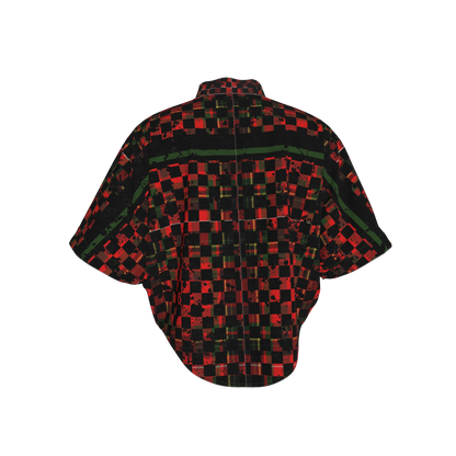 Tartan Chequed Splat MotoStripe™ Kimono Jacket