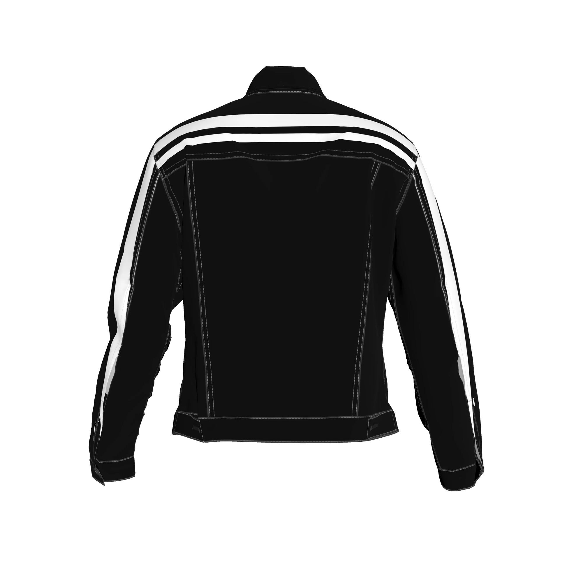 Black and White Stripe Women's Jean Jacket