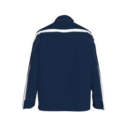 Navy Blue w/White Gray MotoStripe™ Coat