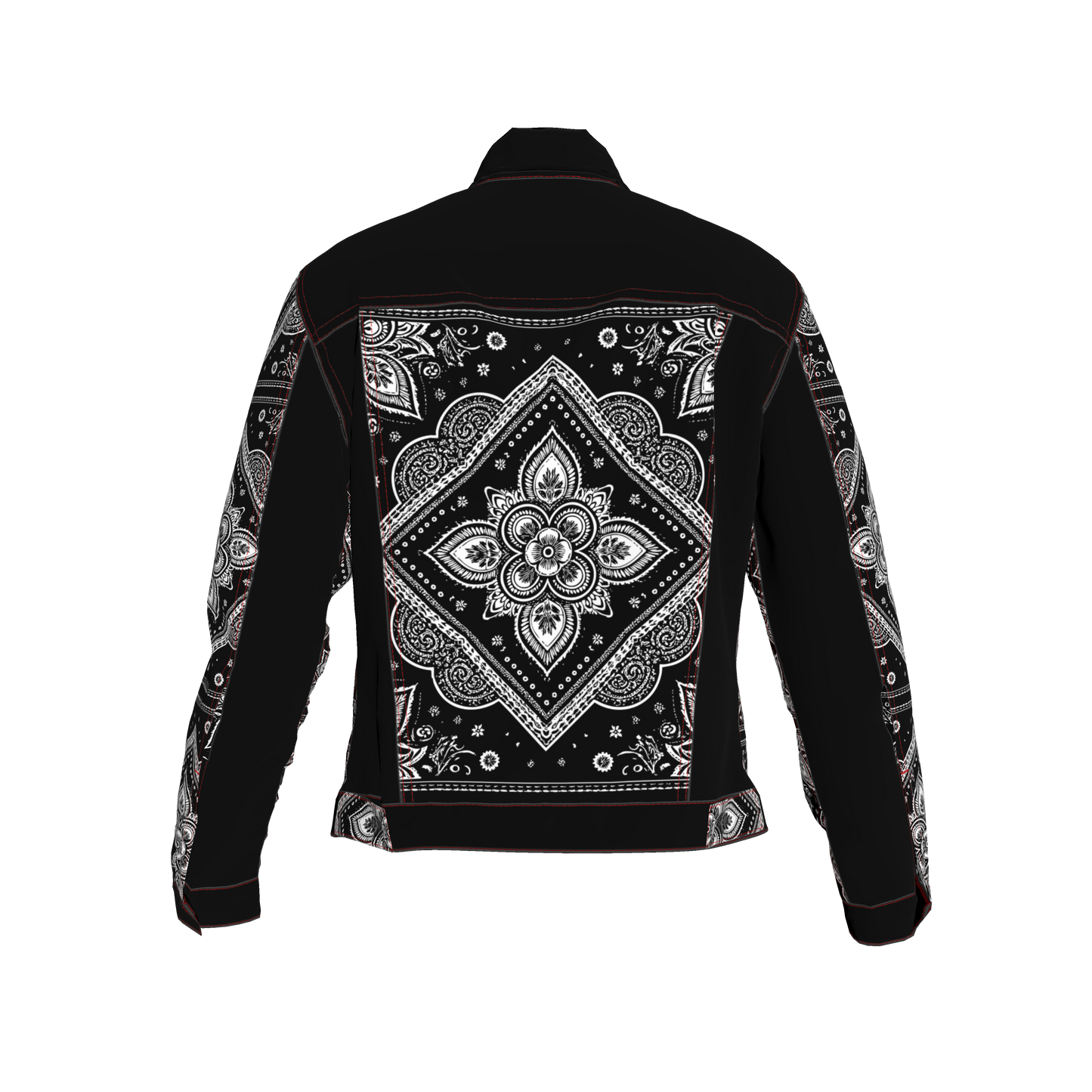 Bandana Print Women's Jean Jacket ⚫🤍