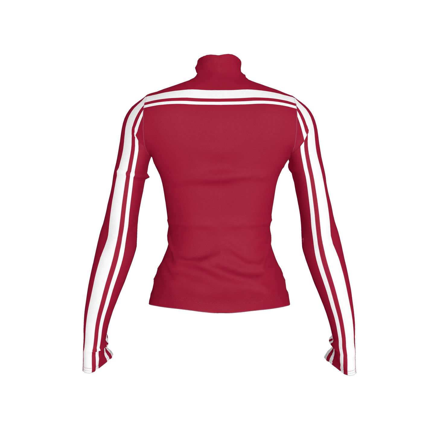 ❤️🤍 Crimson Red + White MotoStripe™ Turtleneck 