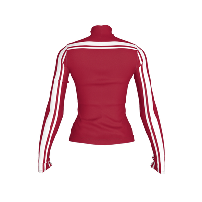 ❤️🤍 Crimson Red + White MotoStripe™ Turtleneck 