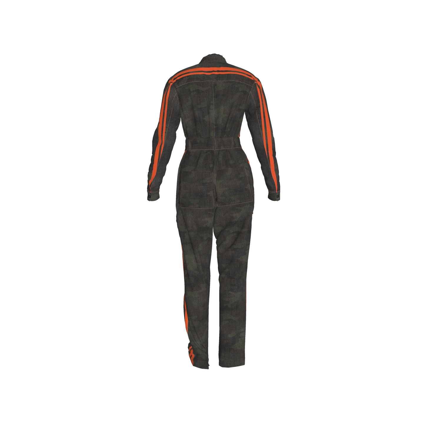 The Army Green Camo + Orange MotoStripe™ Jumpsuit