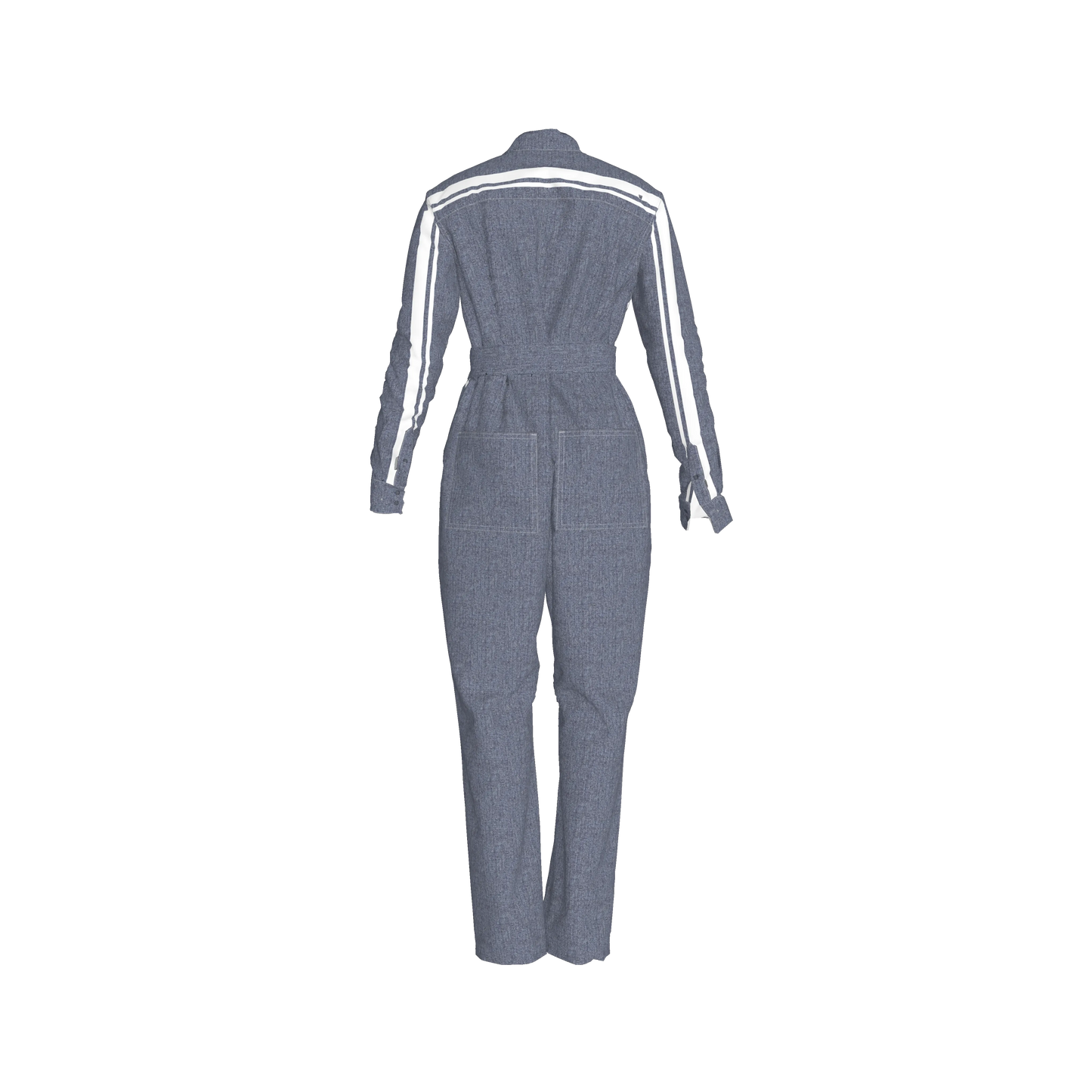 Acid Denim MotoStripe™ Button Jumpsuit