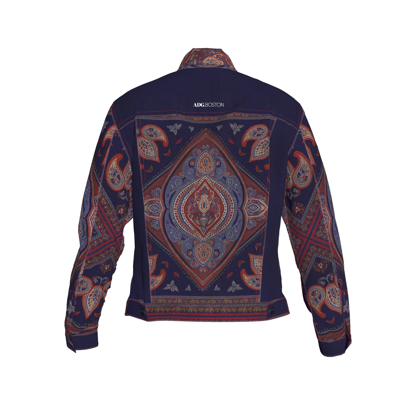 Navy & Red Bandana Women's Jacket 2