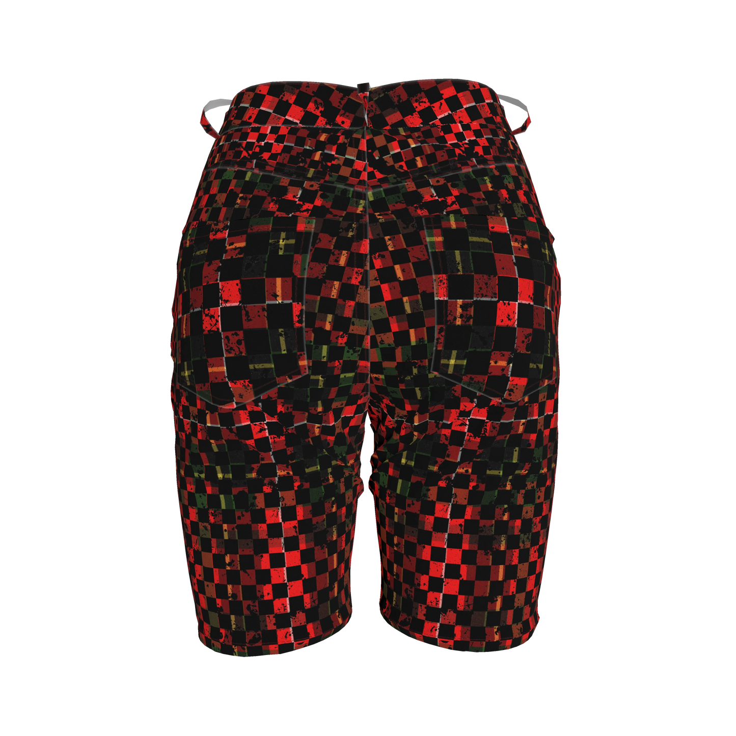Chequered Splat MotoStripe™ Jean Shorts