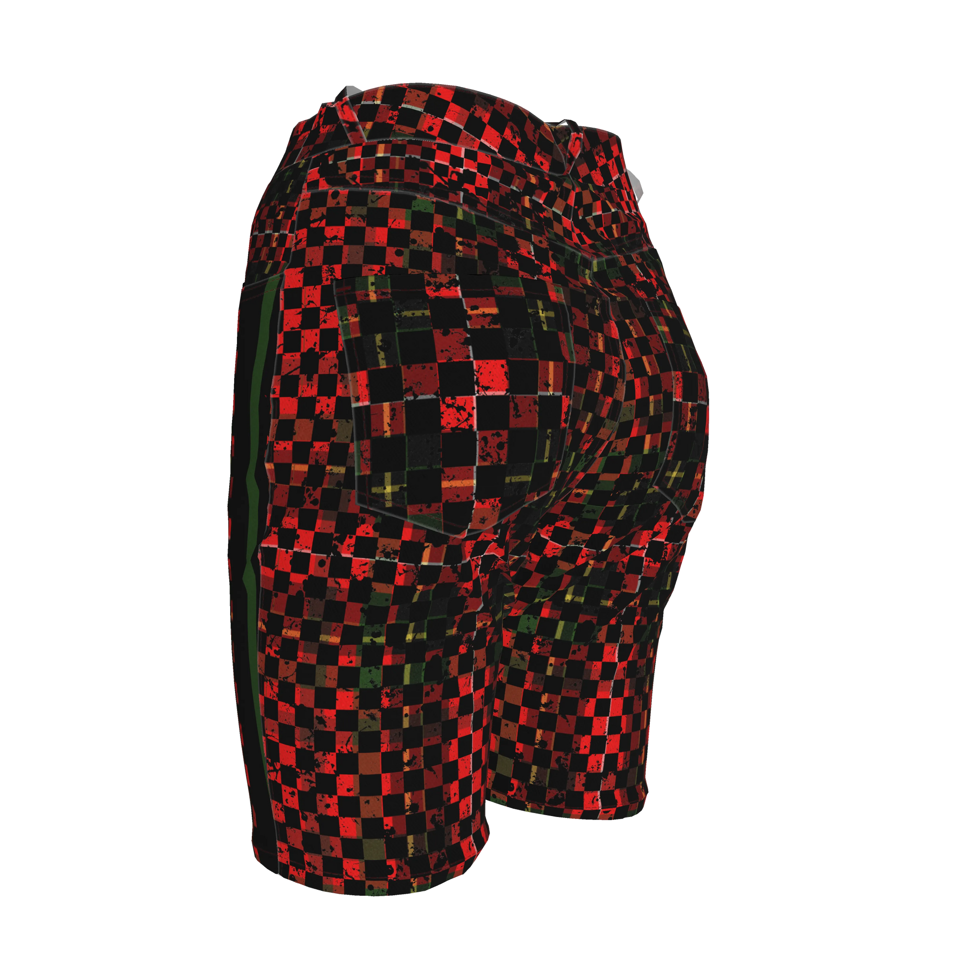 Chequered Splat MotoStripe™ Jean Shorts