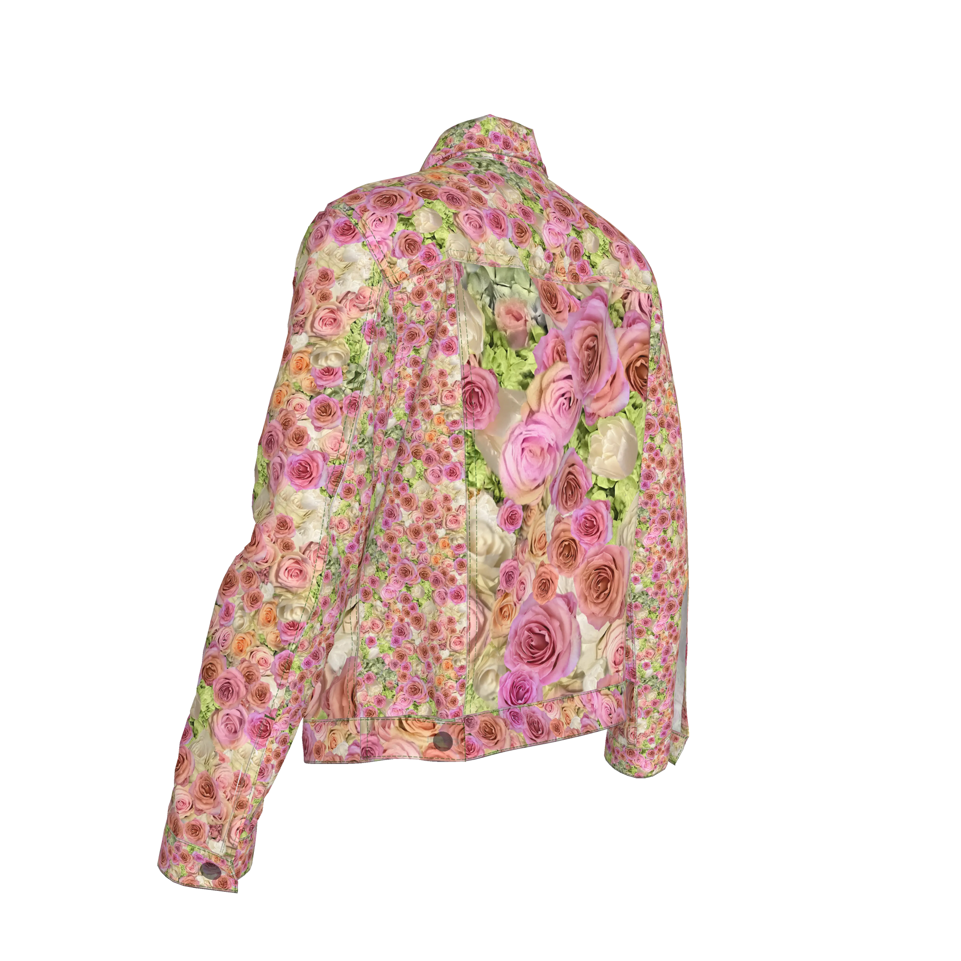 Rose & Hydrangea Women’s Jean Jacket 🌹🌸💚 
