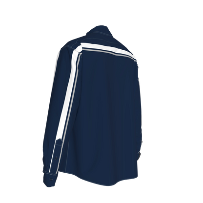 Navy MotoStripe™ Oversized Men’s Button-Down Shirt 💙⚡