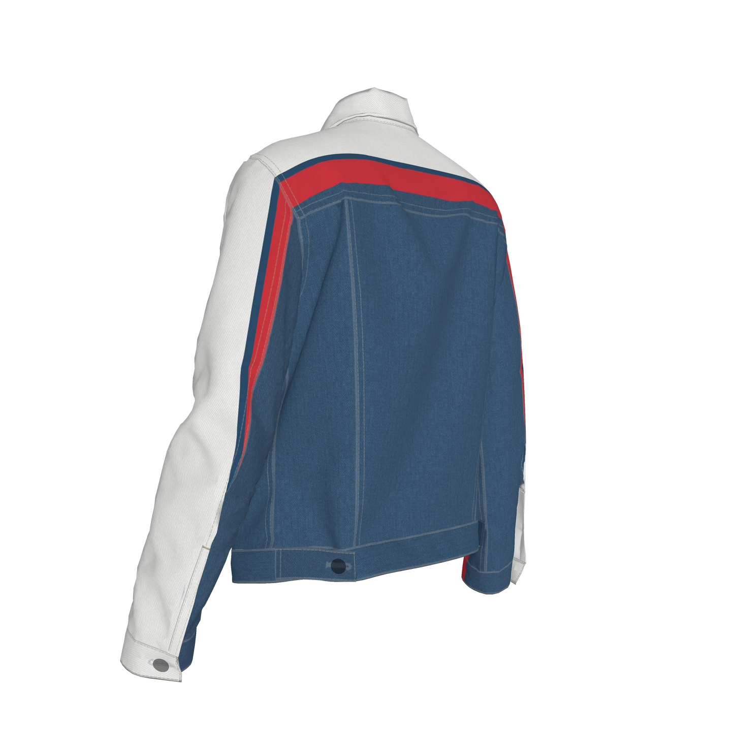 Retro MotoStripe™ Jean Jacket – Red, White & Blue