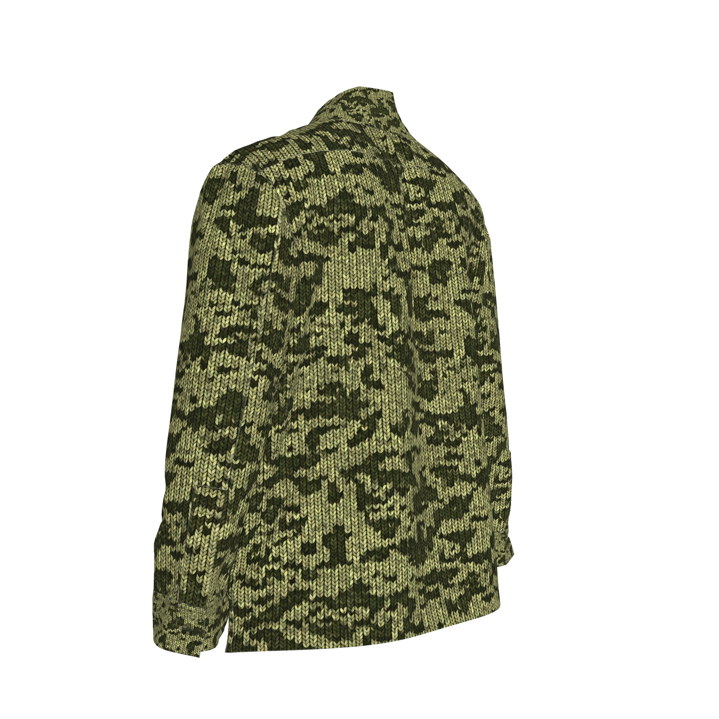 Forest Green🌲🧶Faux-Knit Denim Shirt Jacket 