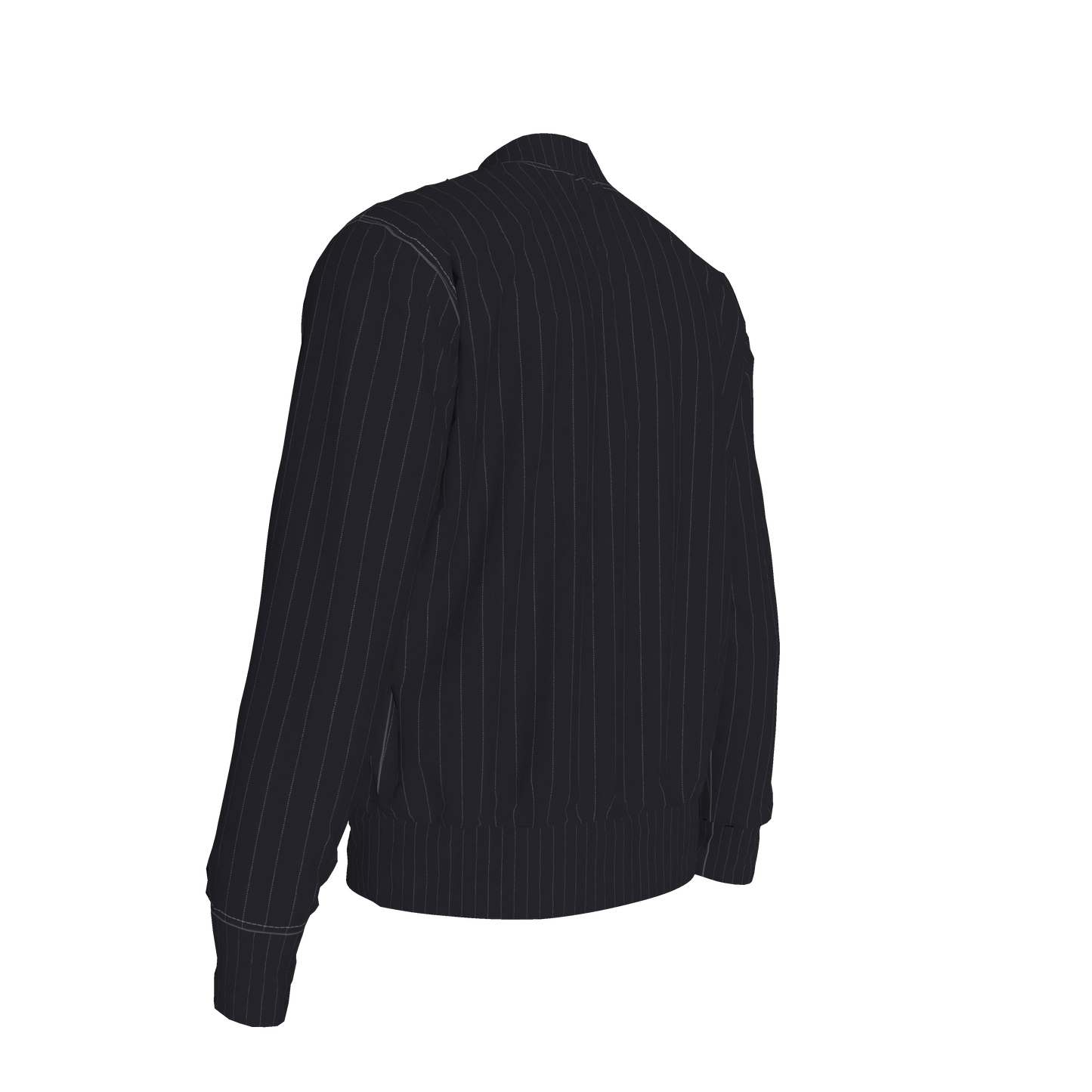 The Navy Pinstripe Snap Terry Baseball Jacket ⚾💙