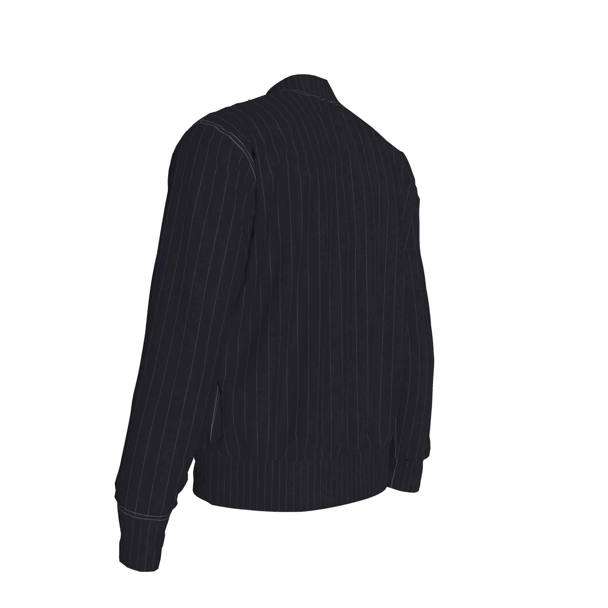 The Navy Pinstripe Snap Terry Baseball Jacket ⚾💙