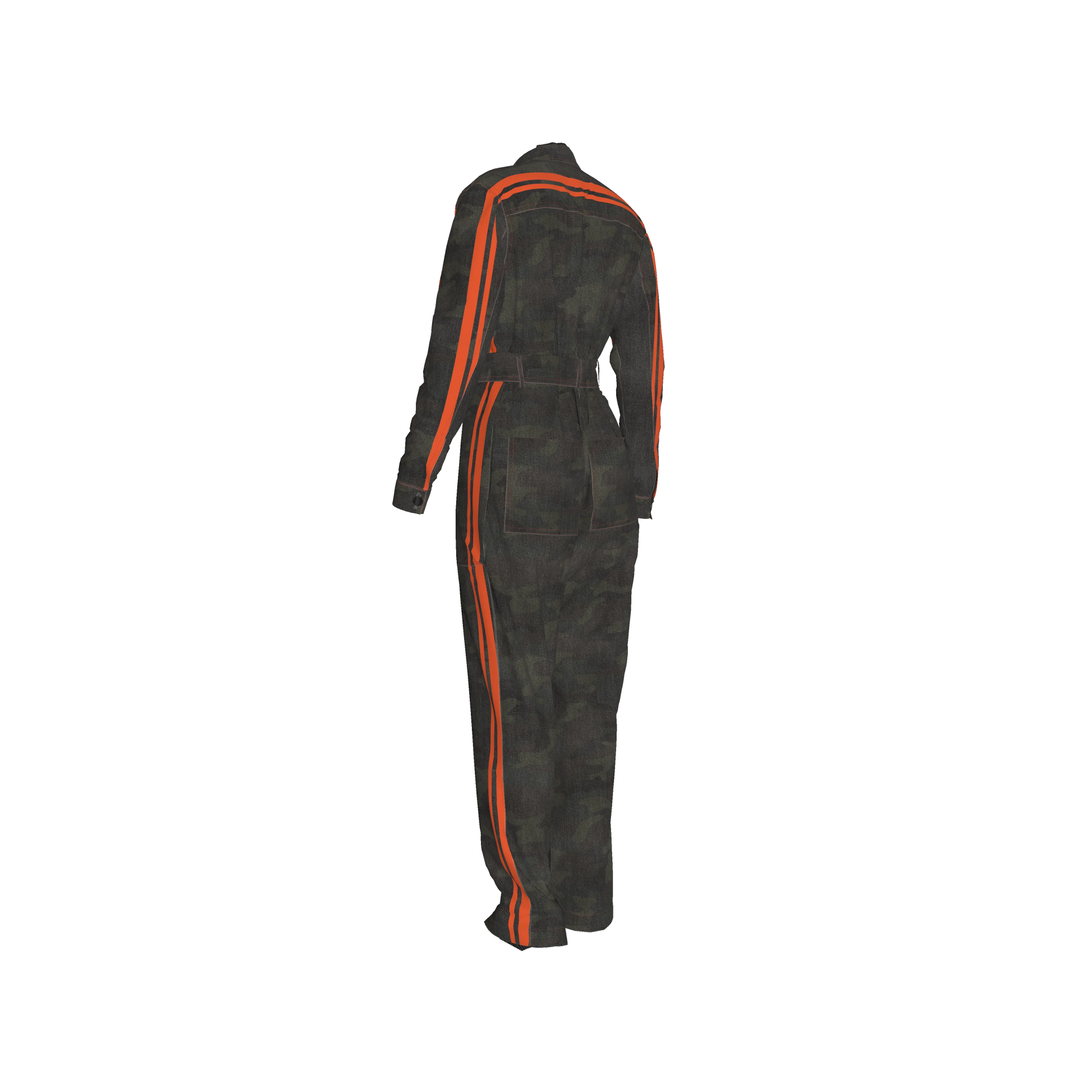 The Army Green Camo + Orange MotoStripe™ Jumpsuit