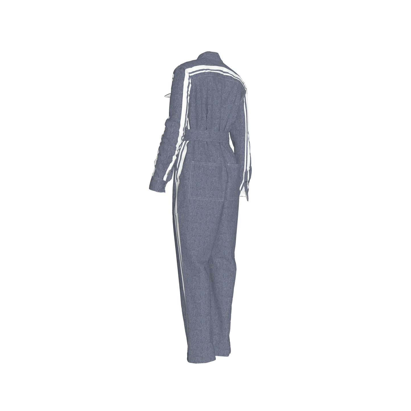 Acid Denim MotoStripe™ Button Jumpsuit