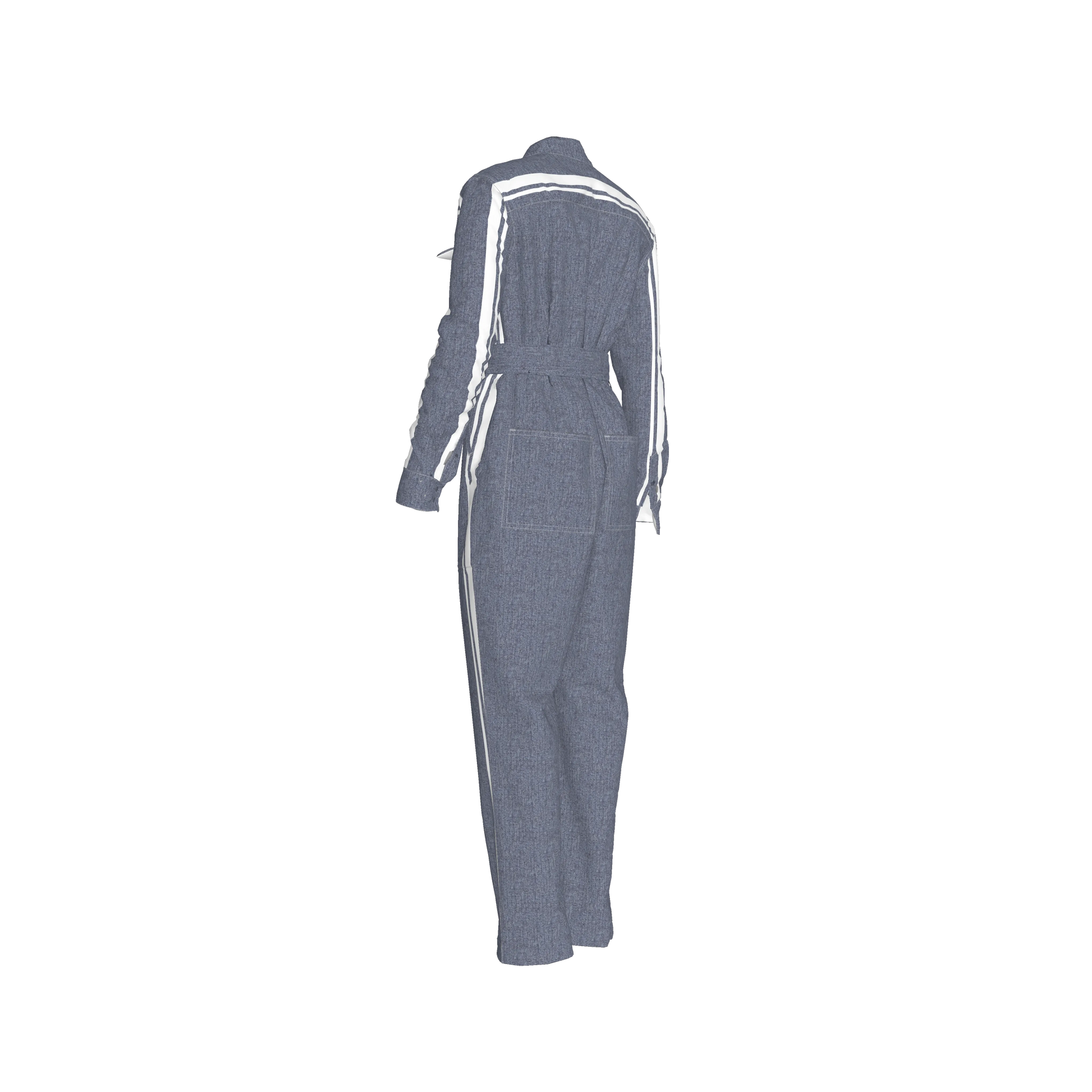 Acid Denim MotoStripe™ Button Jumpsuit