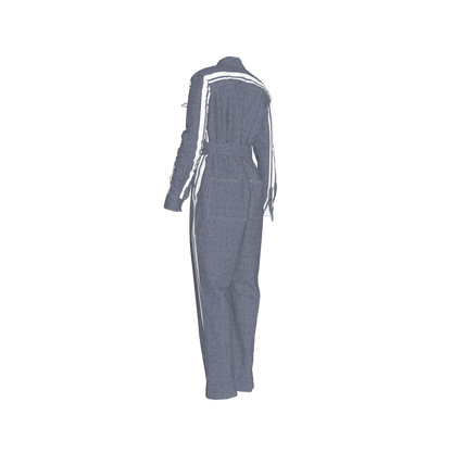 Acid Denim MotoStripe™ Button Jumpsuit