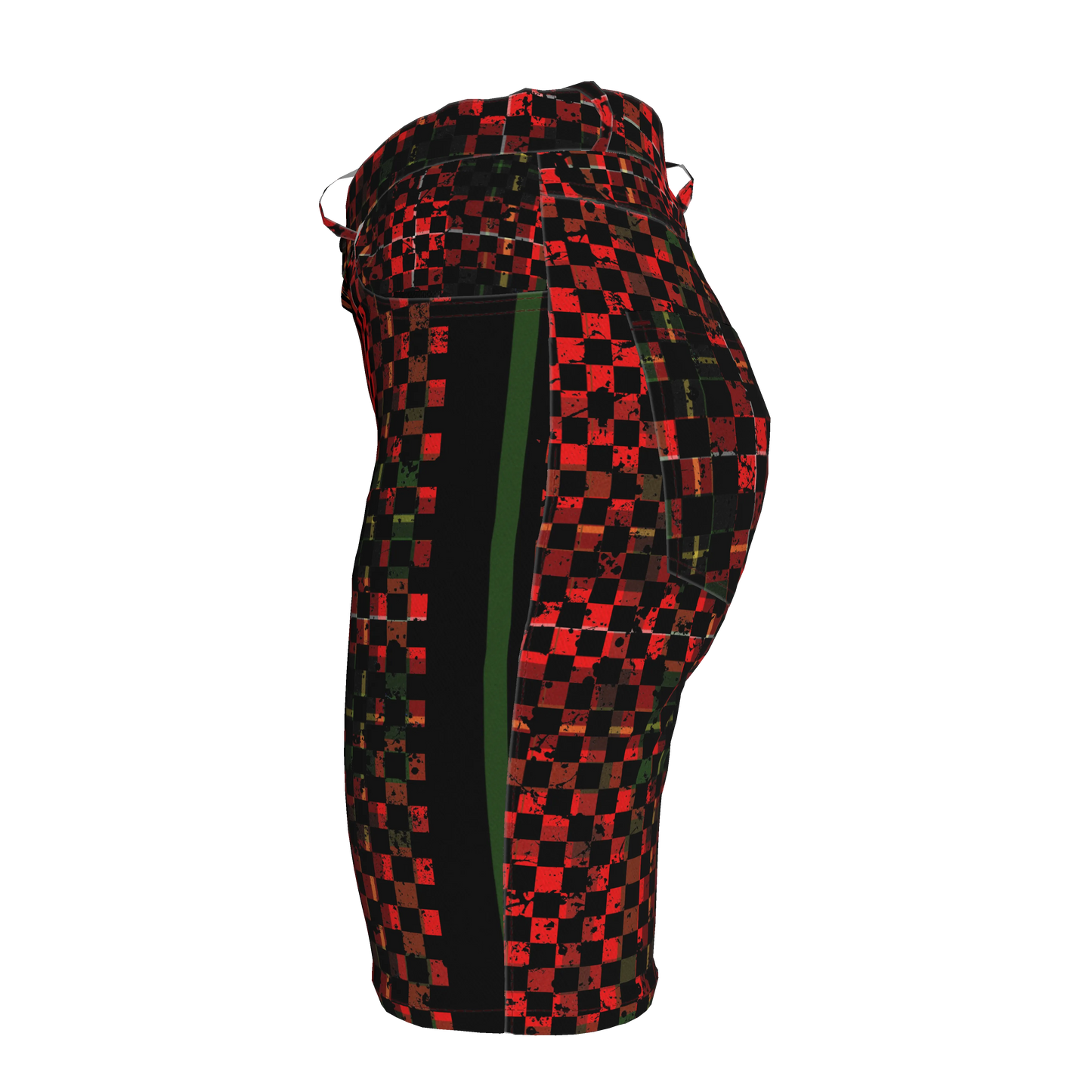 Chequered Splat MotoStripe™ Jean Shorts