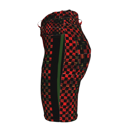 Chequered Splat MotoStripe™ Jean Shorts