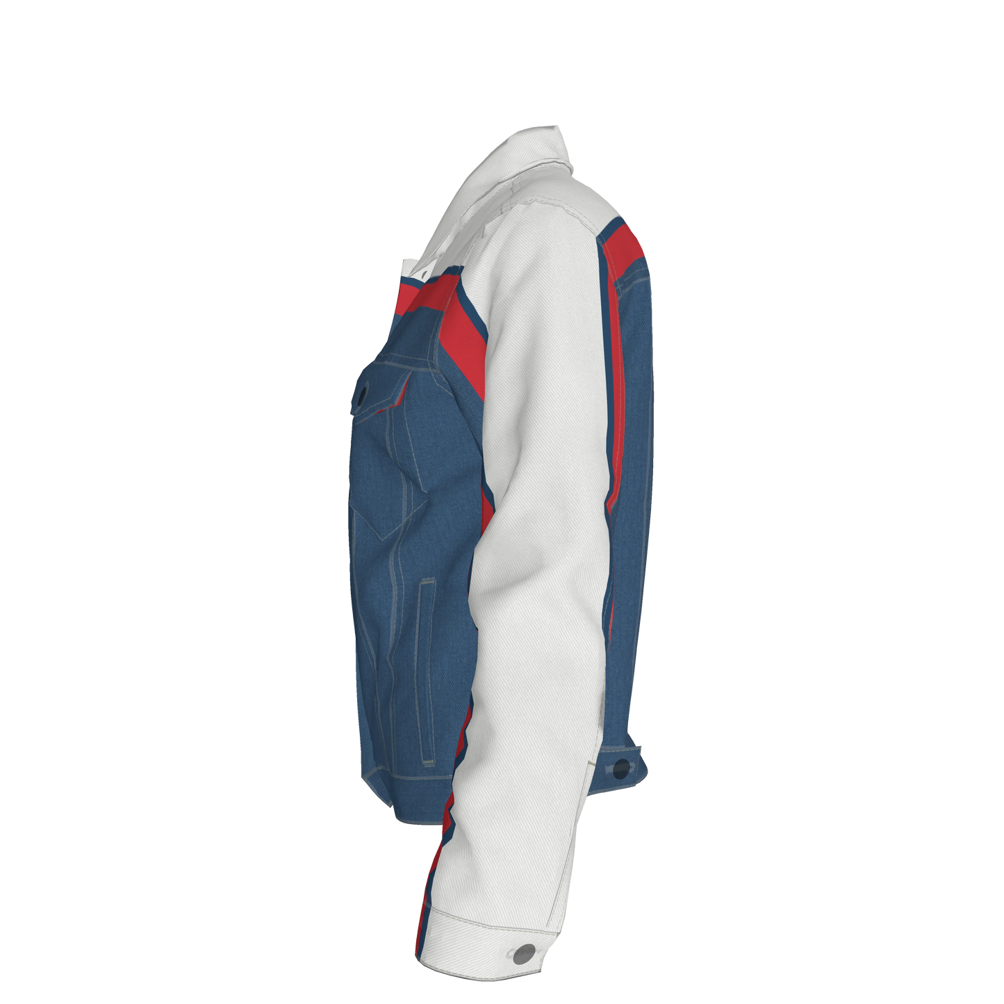Retro MotoStripe™ Jean Jacket – Red, White & Blue