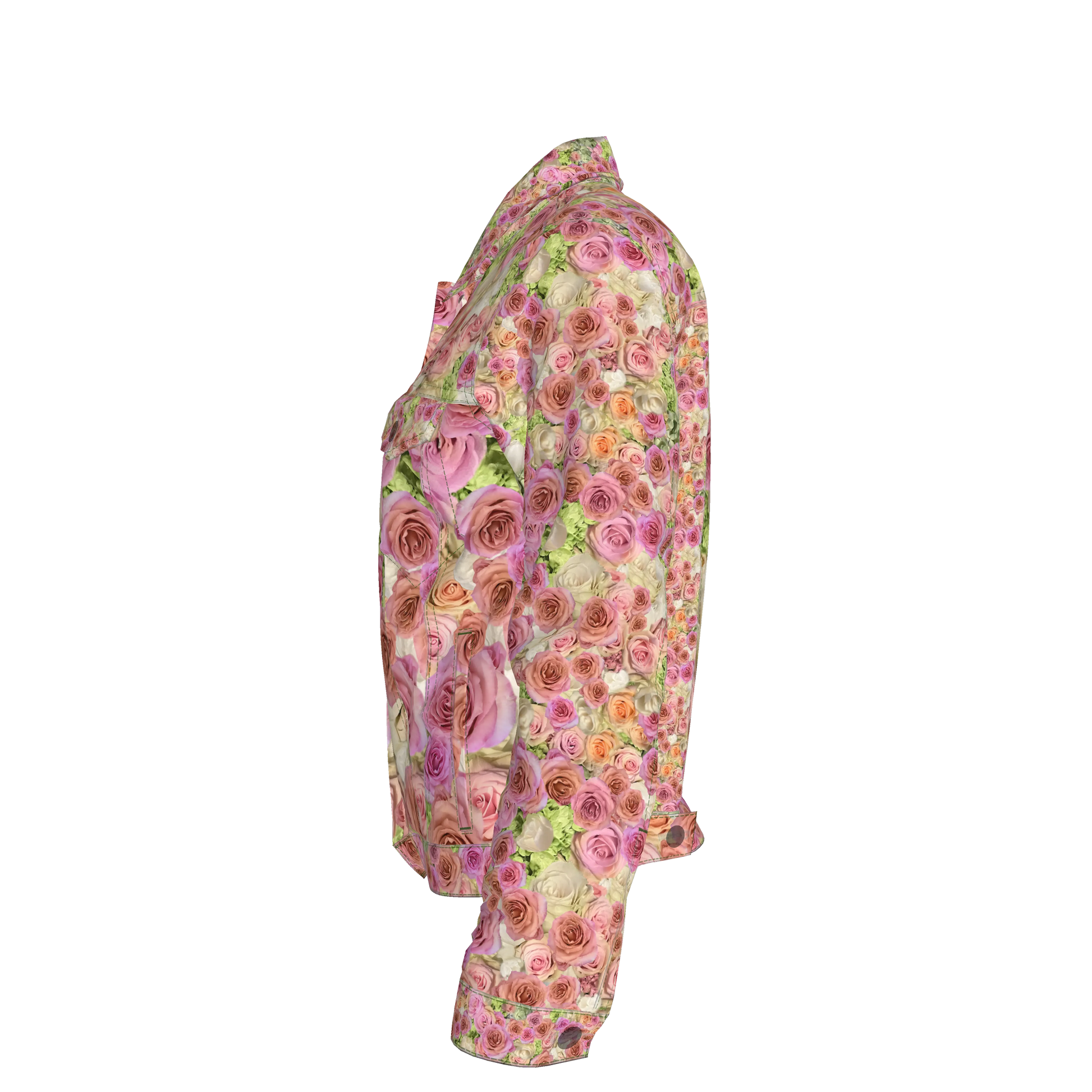 Rose & Hydrangea Women’s Jean Jacket 🌹🌸💚 