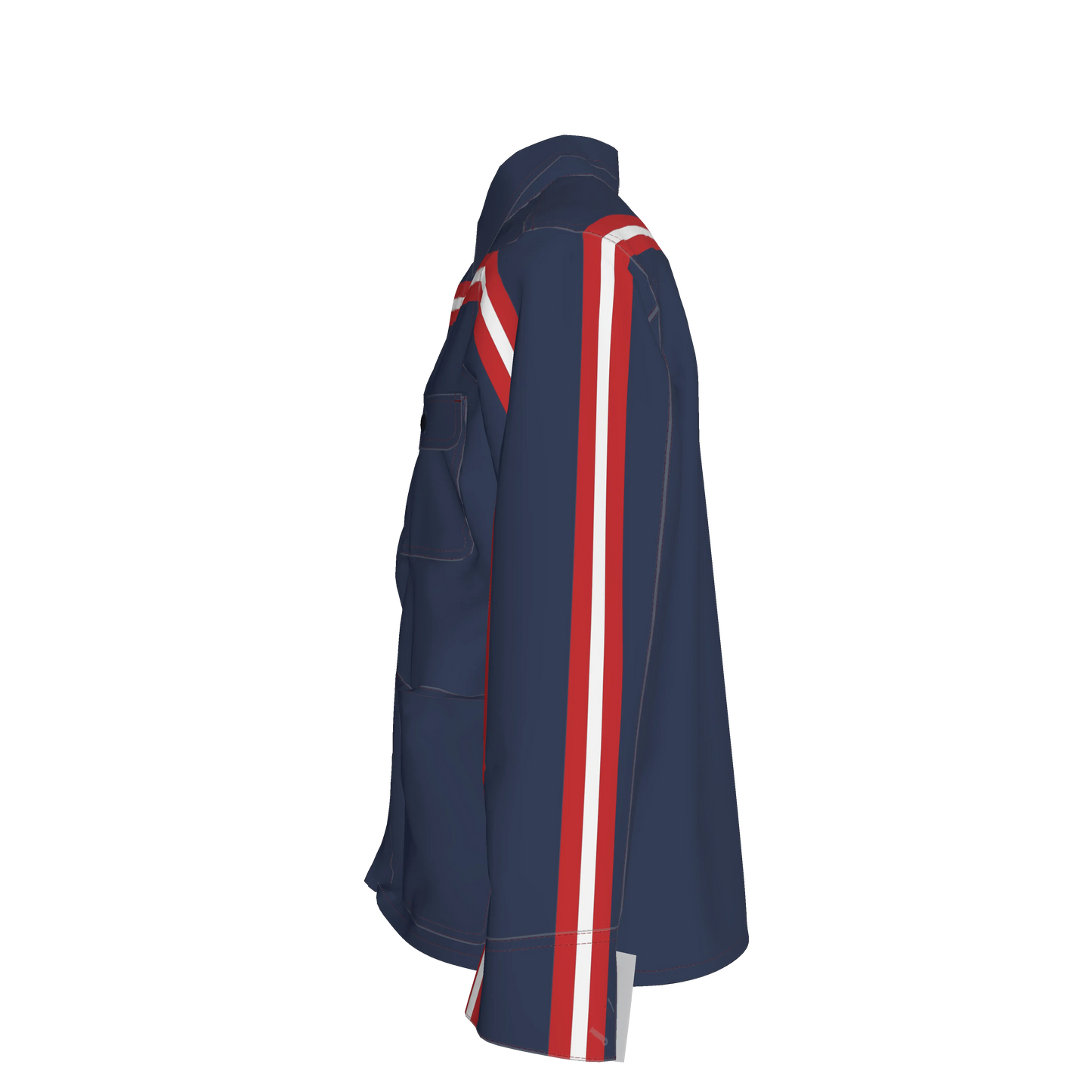 🟦🔴⚪ The Retro Blue MotoStripe™ Chore Coat