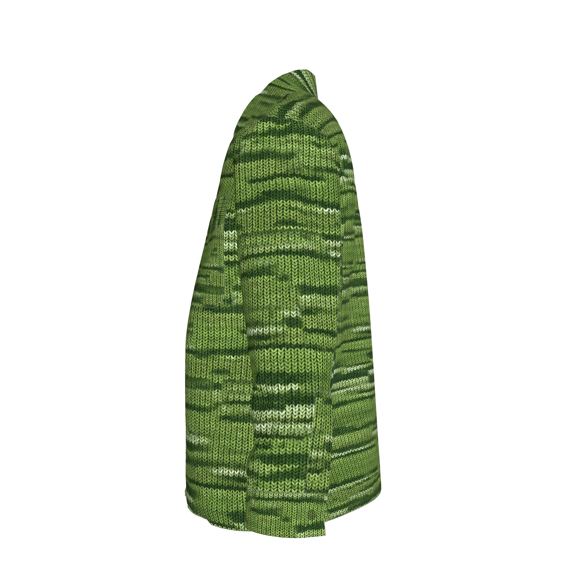 Green🌱🧶Knit Shirt Jacket — Variegated Corduroy Faux Knit 🌿🟩