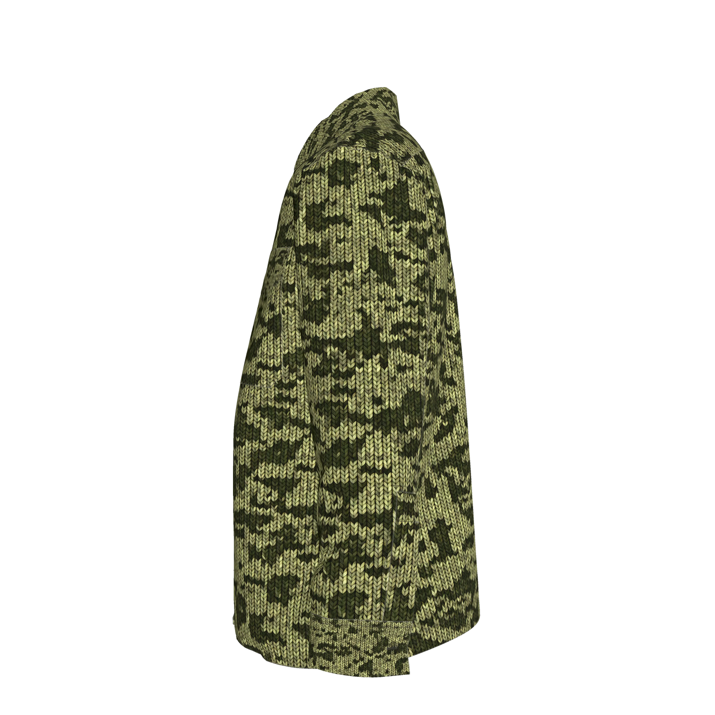 Forest Green🌲🧶Faux-Knit Denim Shirt Jacket 