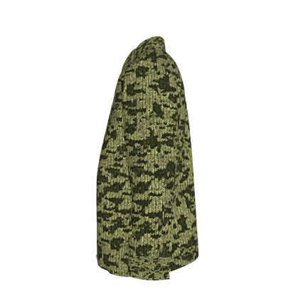 Forest Green🌲🧶Faux-Knit Denim Shirt Jacket 