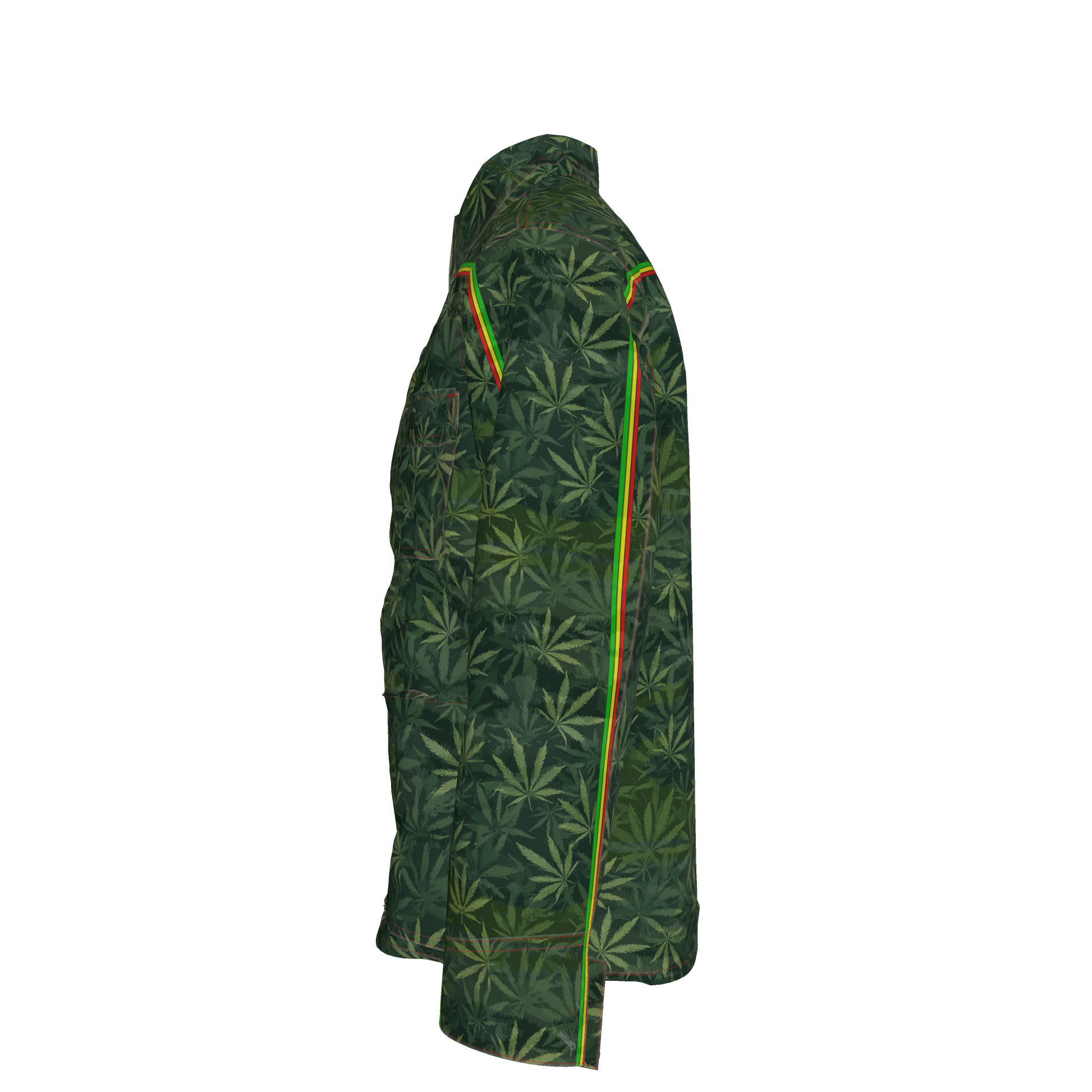 The Rasta MotoStripe™ Leaf Camo Chore Coat 🌿❤️💛💚