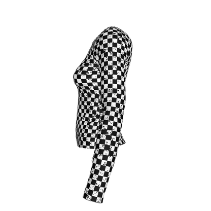Chequered Splat Long Sleeve Tshirt