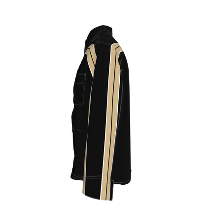 Thick Gold MotoStripe™ Black Chore Coat ⚜️🖤🏈