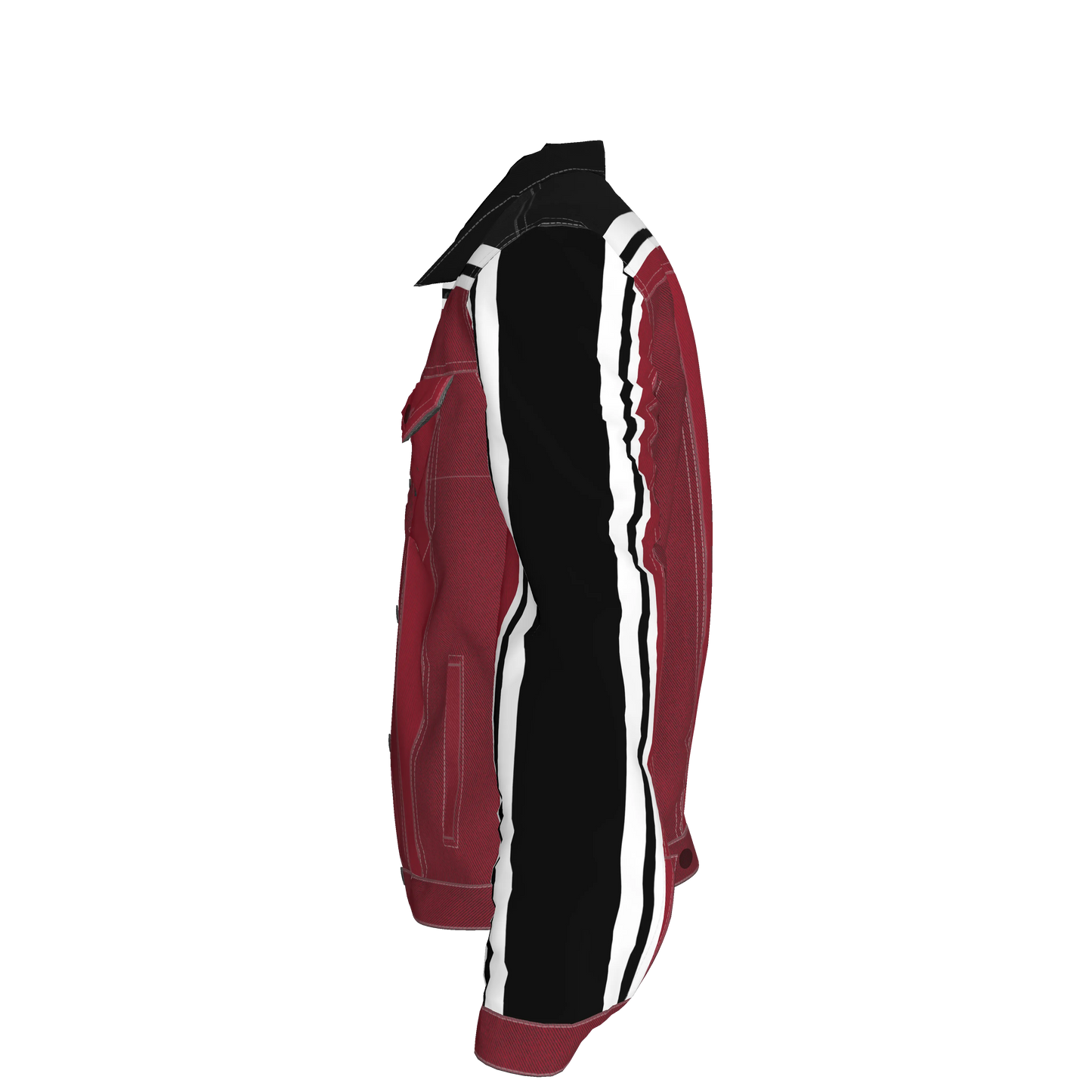 Crimson MotoStripe™ Jean Jacket