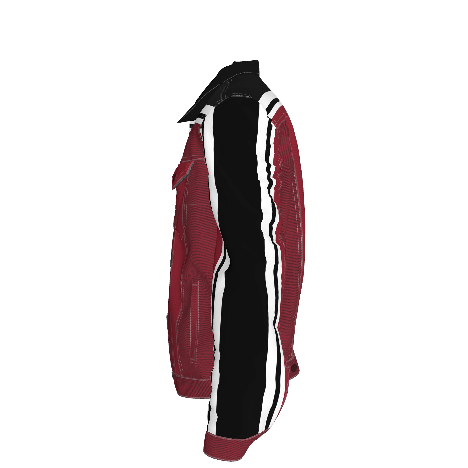 Crimson MotoStripe™ Jean Jacket