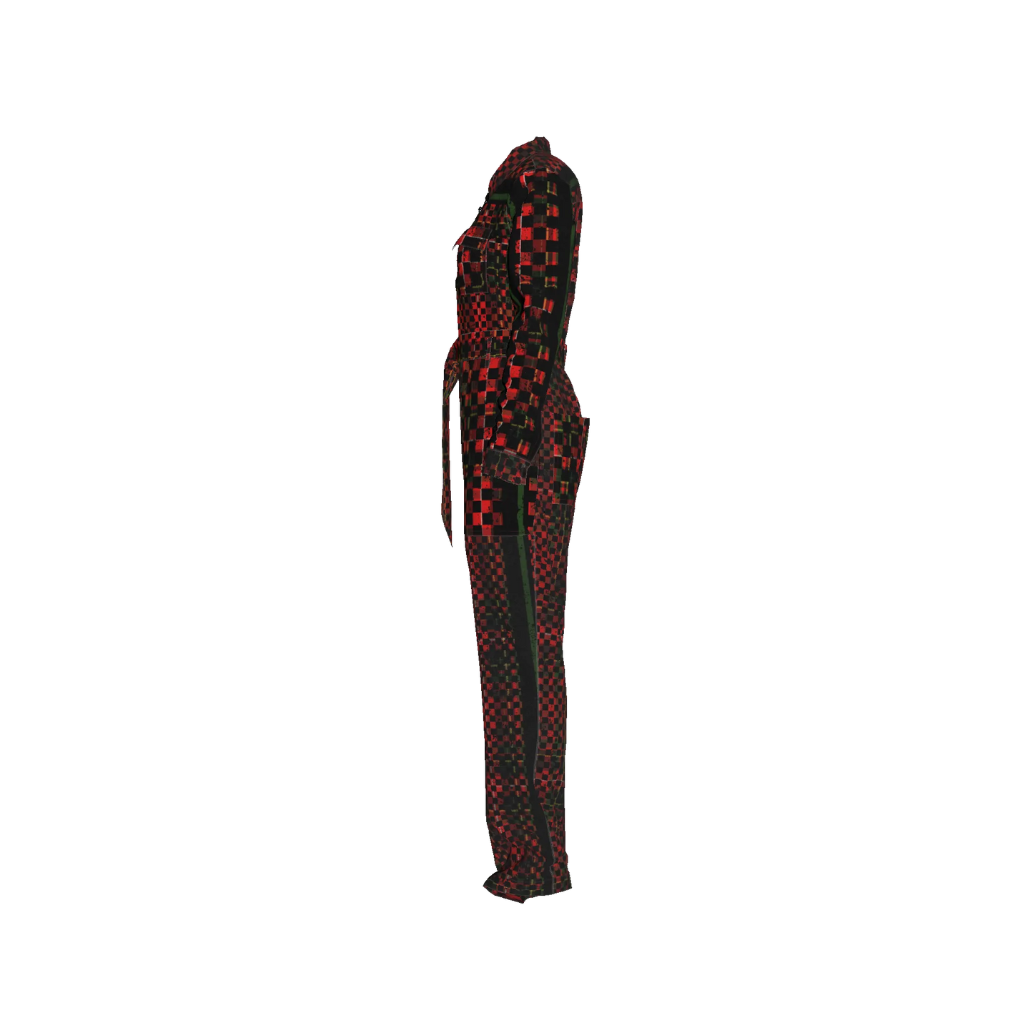 Tartan Chequed Splat MotoStripe™ Zip Jumpsuit