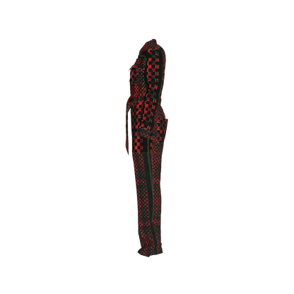 Tartan Chequed Splat MotoStripe™ Zip Jumpsuit
