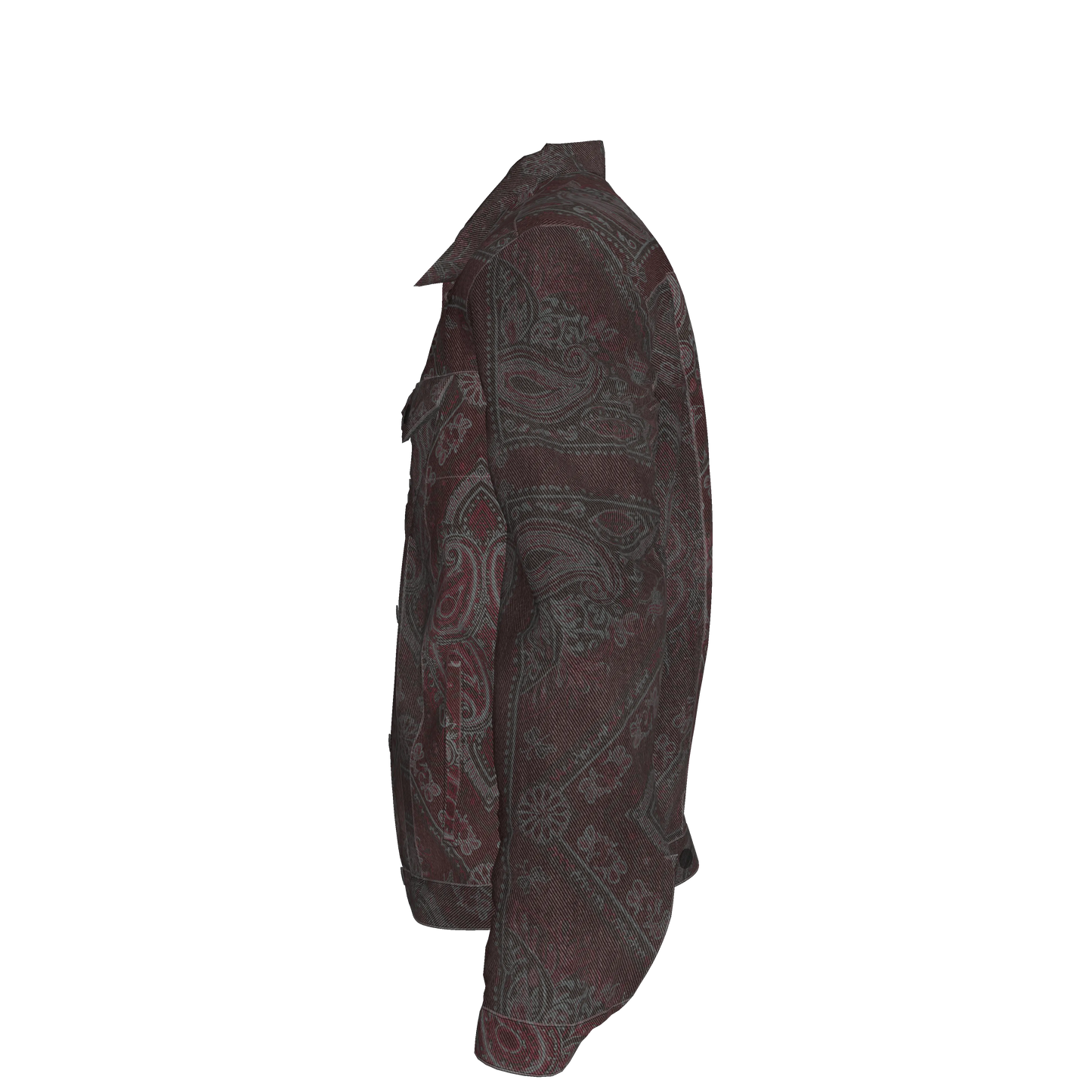 Burgundy Bandana Men's Jean Jacket