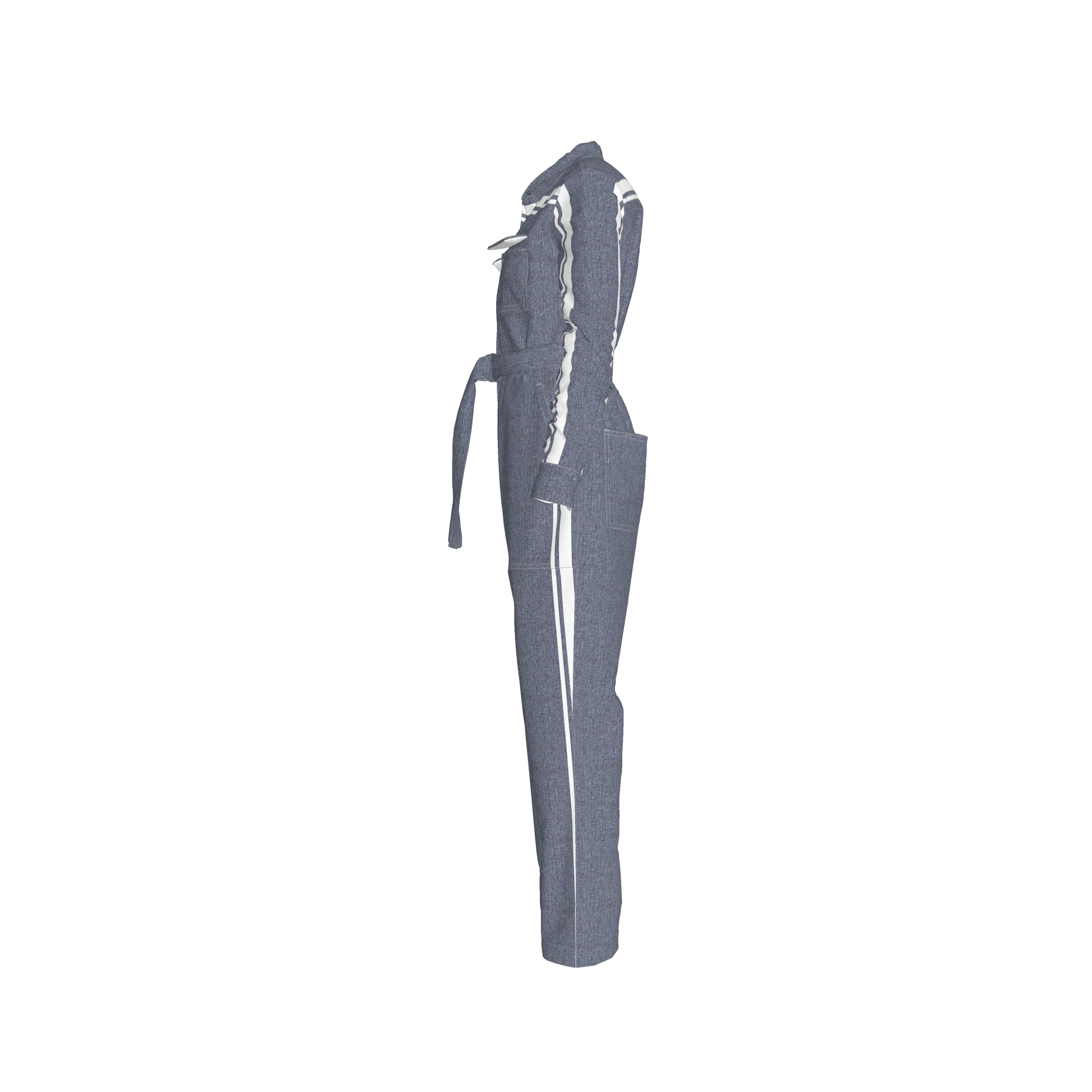 Acid Denim MotoStripe™ Button Jumpsuit